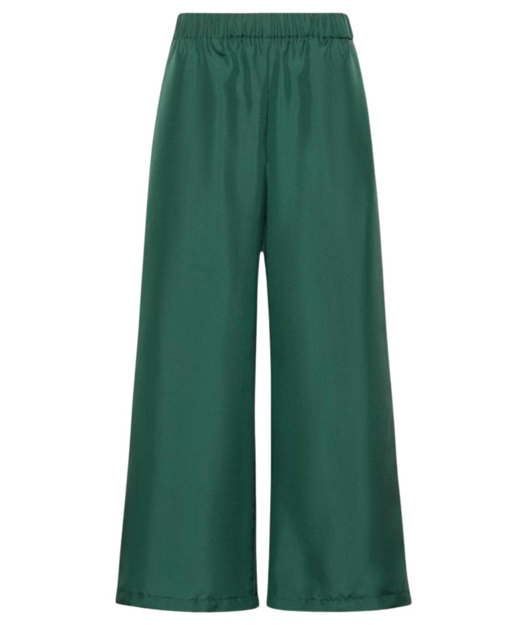 WEEKEND MAX MARA Зеленые шелковые прямые брюки, фото 1
