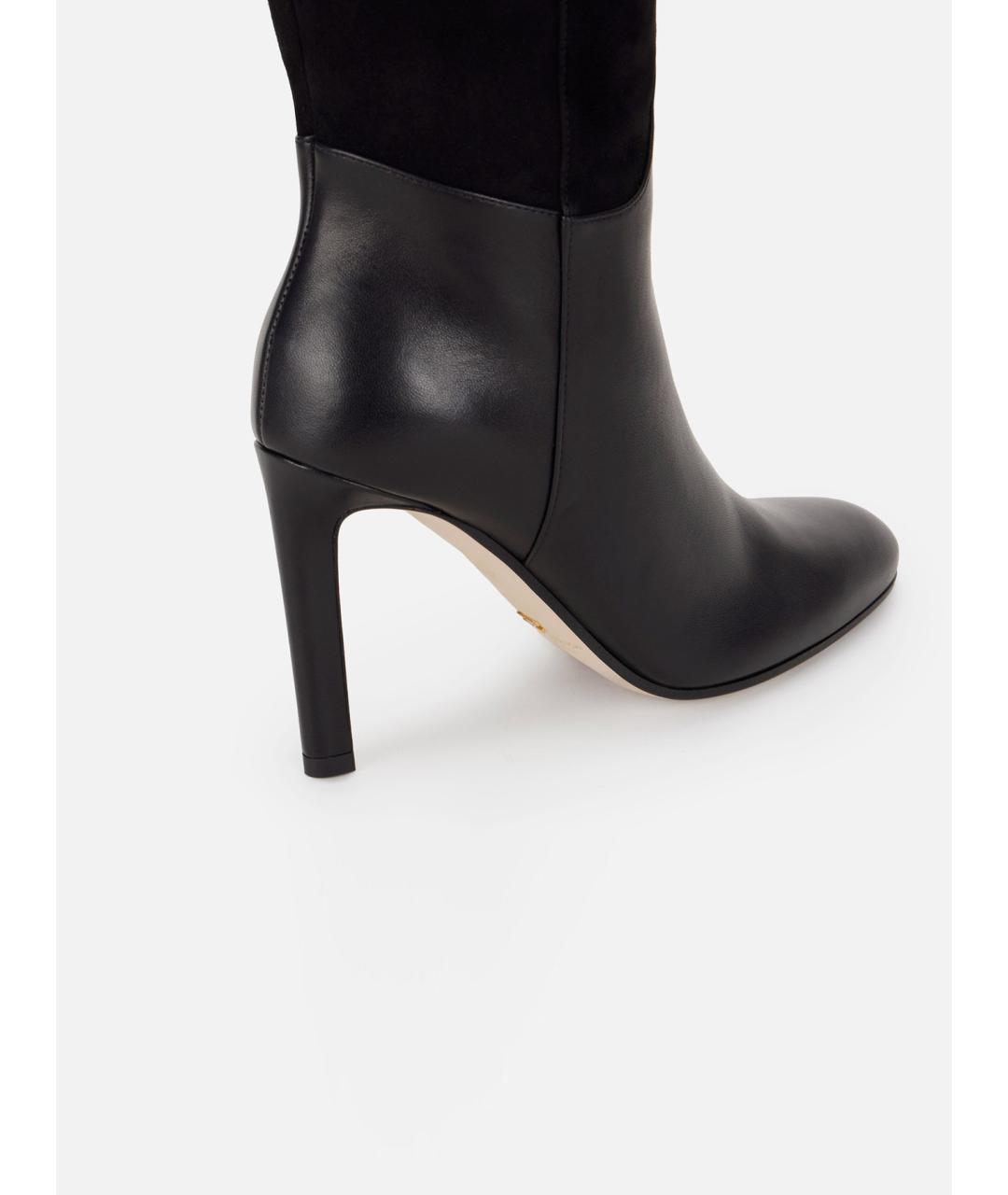 ELISABETTA FRANCHI Черные кожаные ботфорты, фото 4