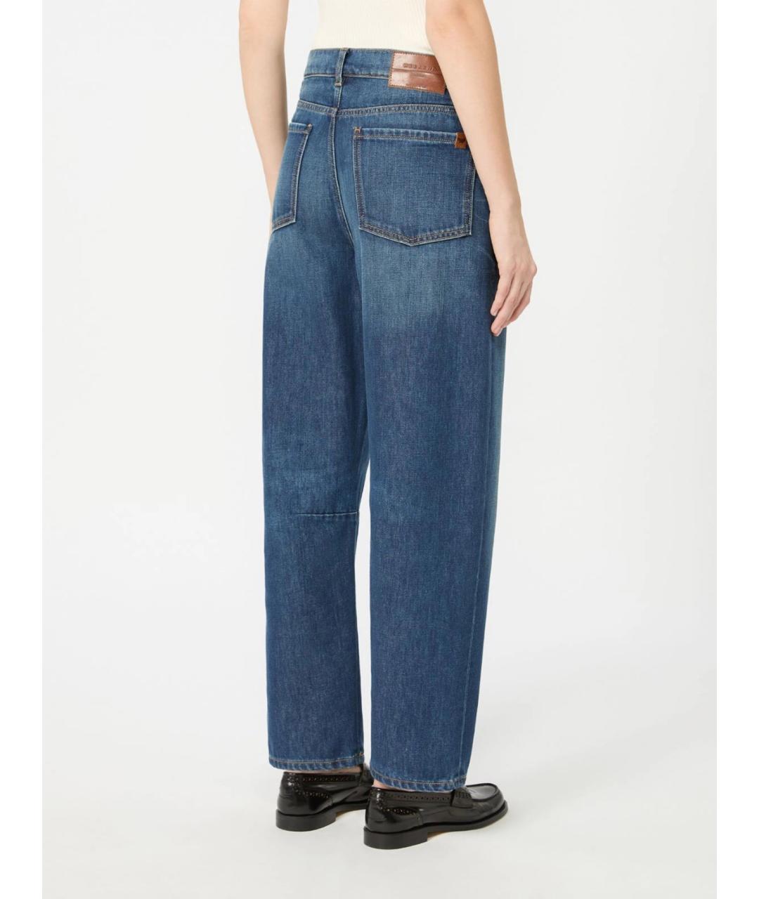 WEEKEND MAX MARA Синие хлопковые прямые джинсы, фото 4