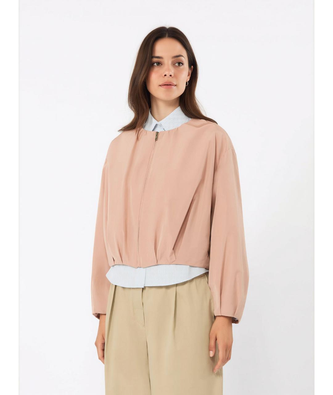 WEEKEND MAX MARA Розовая полиэстеровая куртка, фото 3