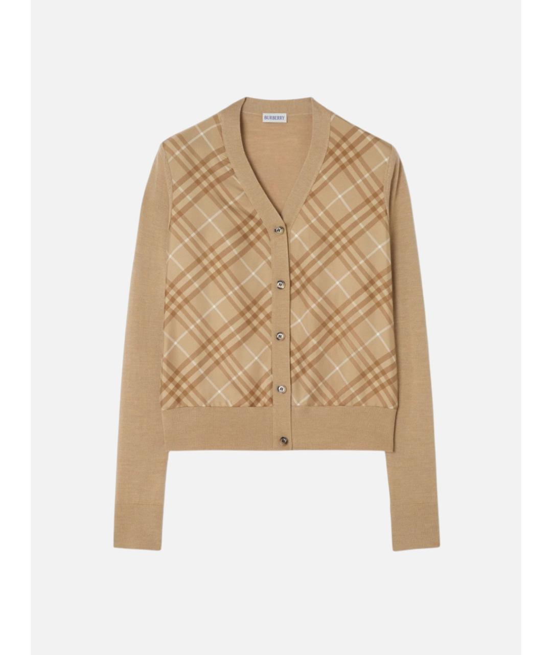 BURBERRY Бежевый шерстяной кардиган, фото 4
