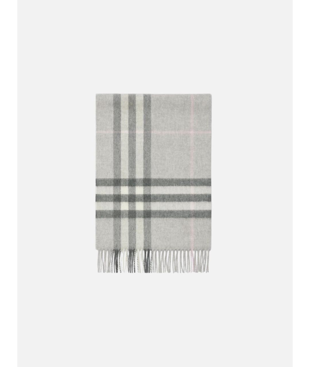 BURBERRY Серый кашемировый шарф, фото 4