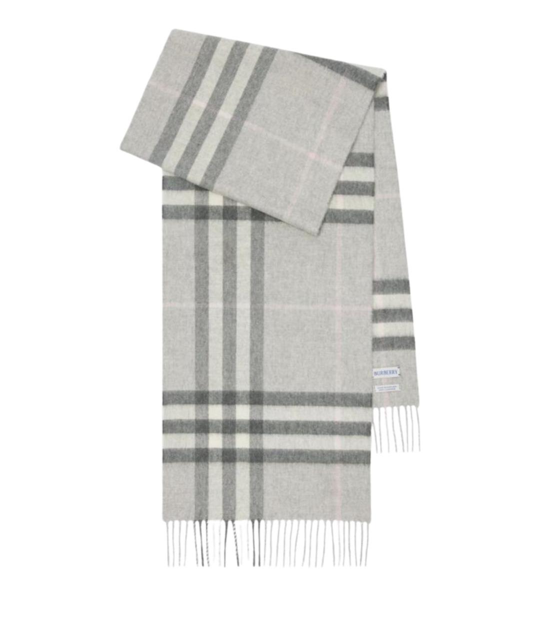 BURBERRY Серый кашемировый шарф, фото 1