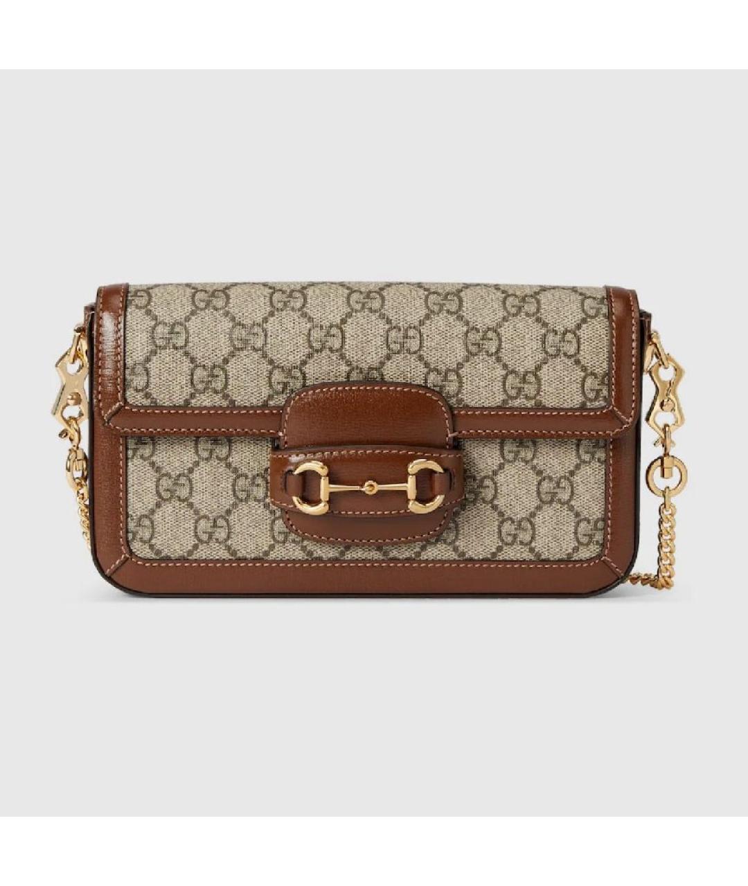 GUCCI Коричневая сумка через плечо из канвы, фото 9