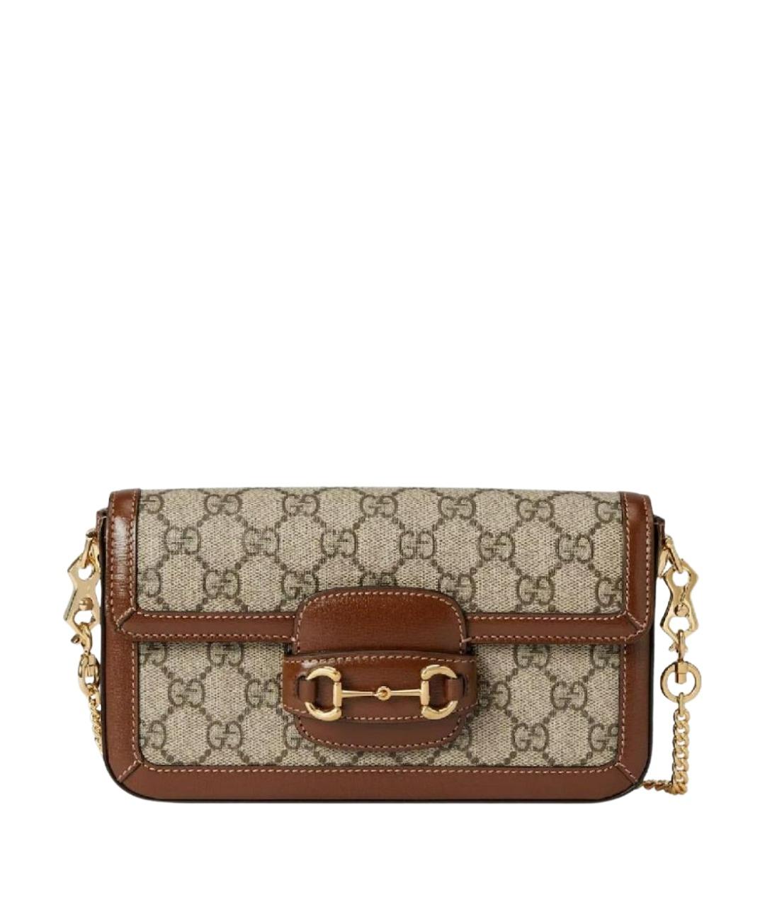 GUCCI Коричневая сумка через плечо из канвы, фото 10