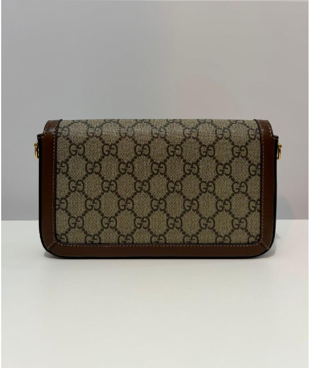 GUCCI Коричневая сумка через плечо из канвы, фото 3