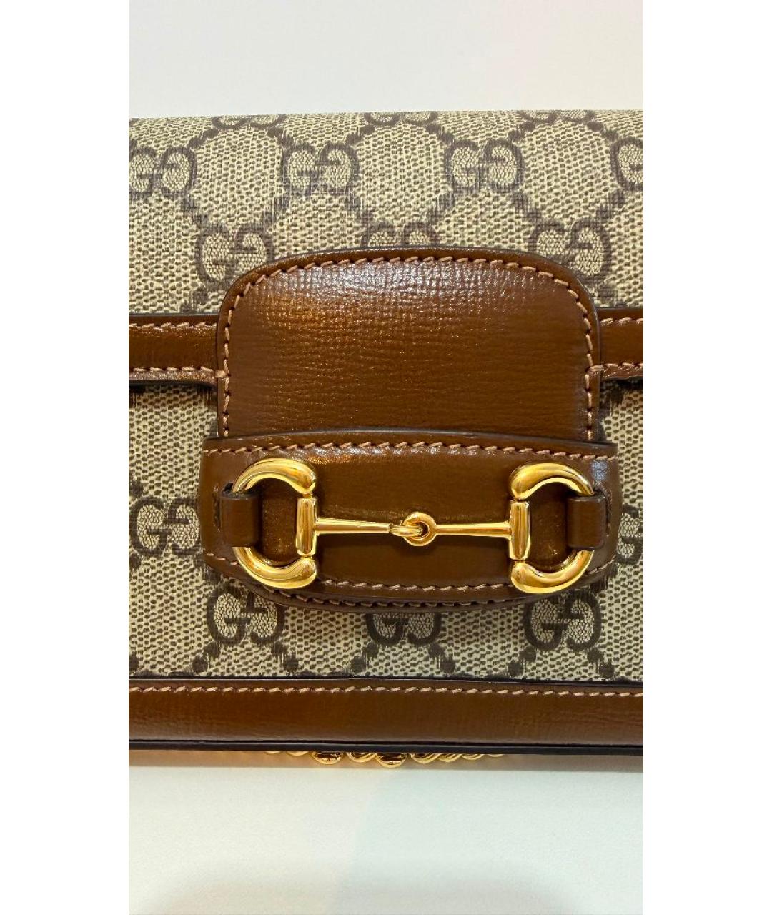 GUCCI Коричневая сумка через плечо из канвы, фото 6