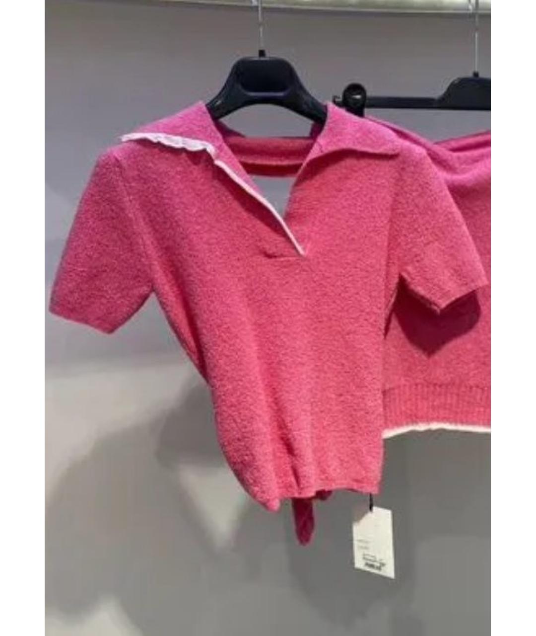 JACQUEMUS Розовая хлопковая футболка, фото 5