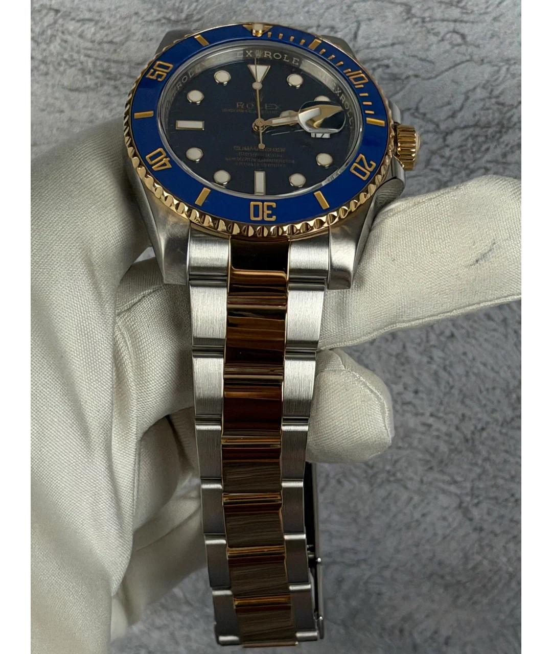 ROLEX Синие часы из желтого золота, фото 5