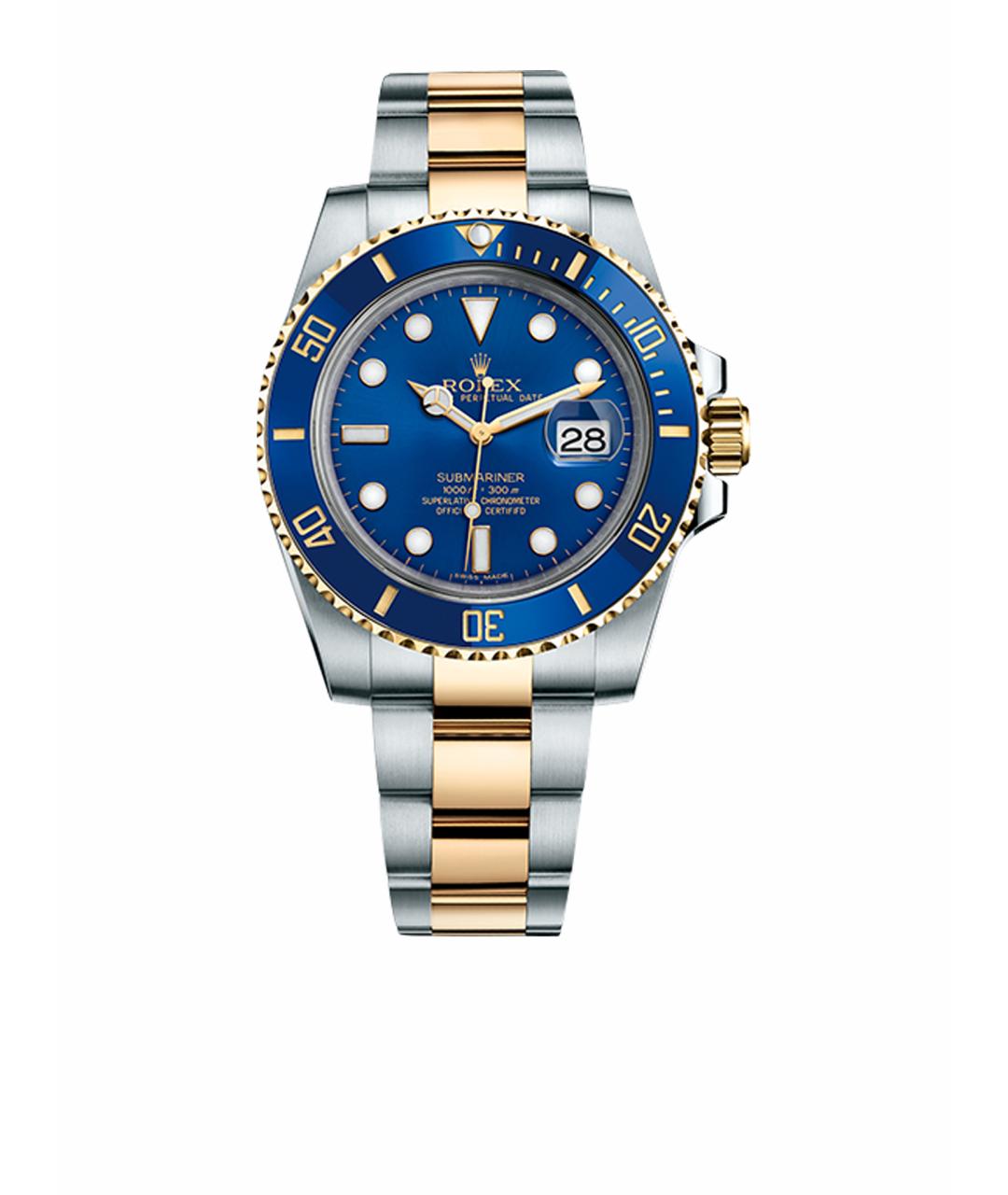 ROLEX Синие часы из желтого золота, фото 1