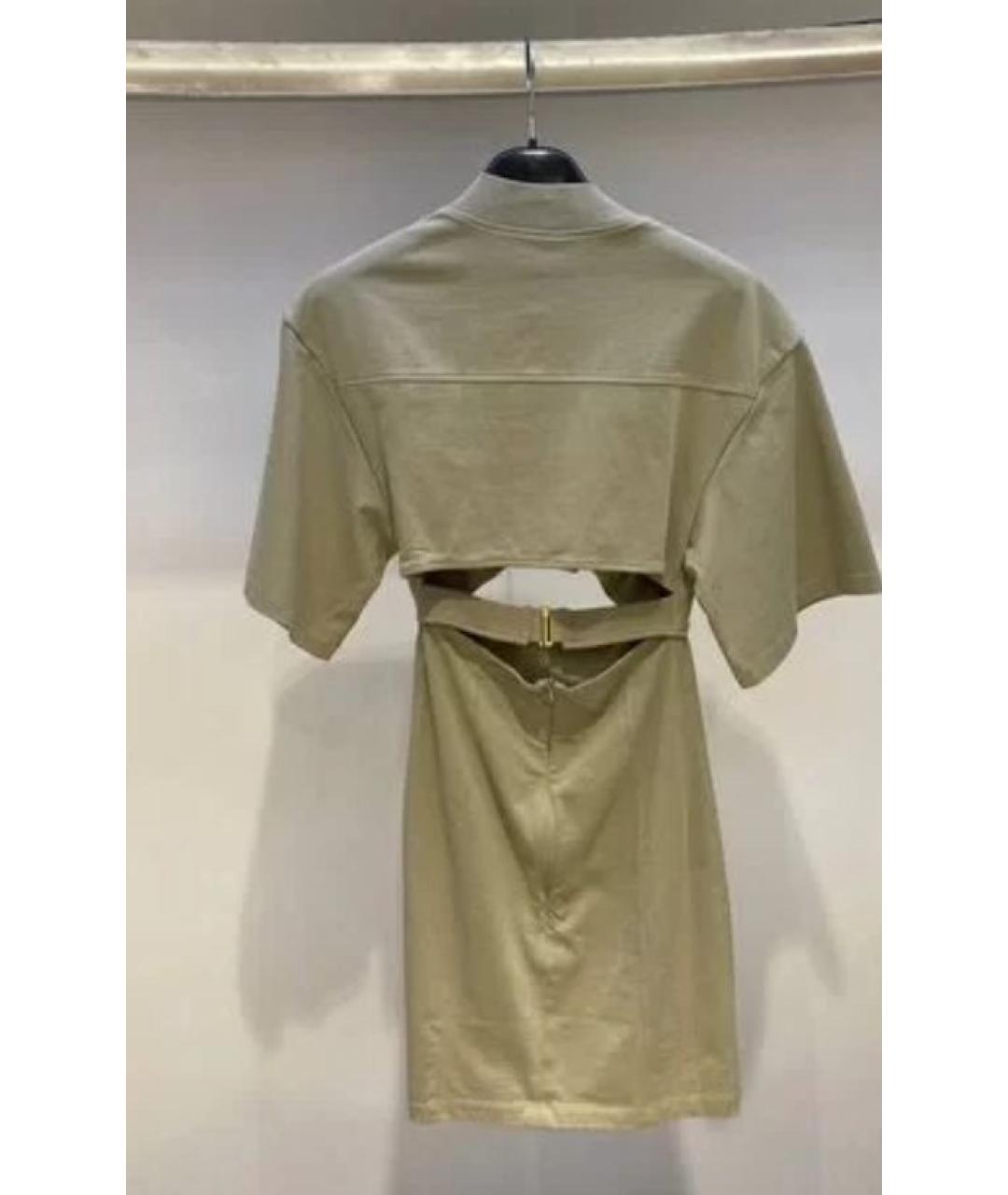 JACQUEMUS Бежевое хлопковое повседневное платье, фото 2