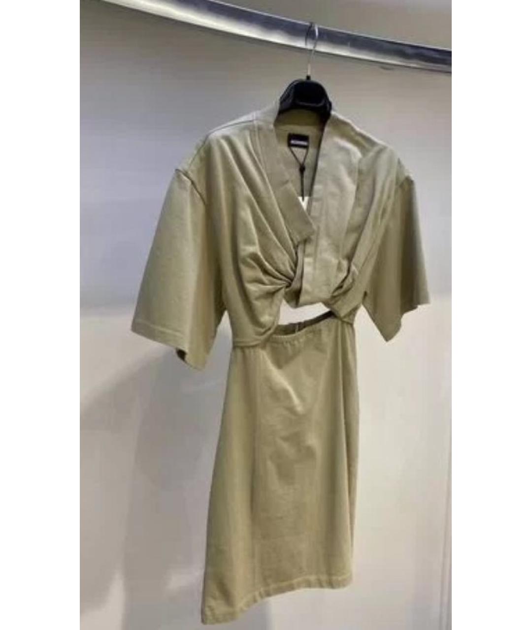 JACQUEMUS Бежевое хлопковое повседневное платье, фото 3