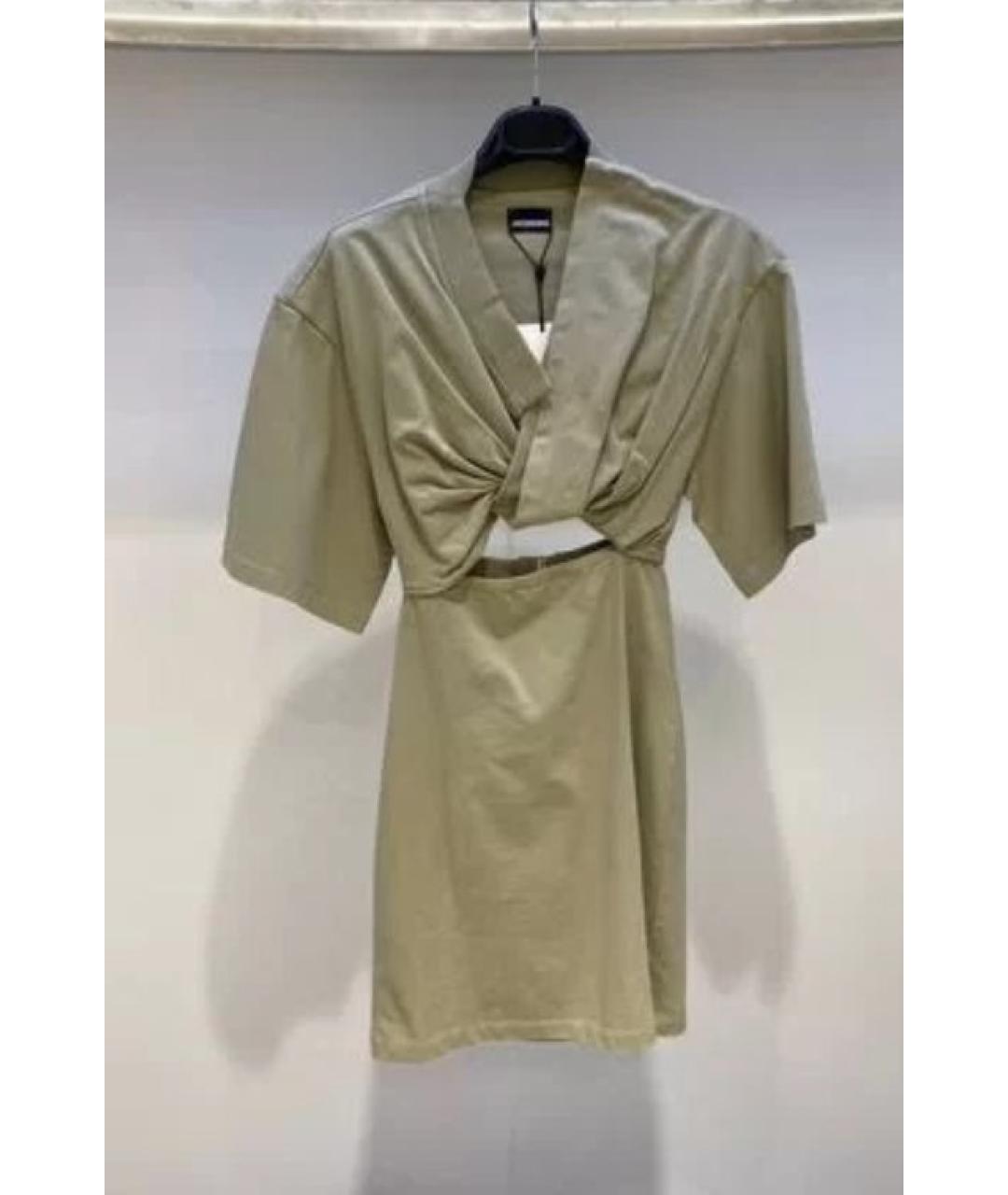 JACQUEMUS Бежевое хлопковое повседневное платье, фото 5
