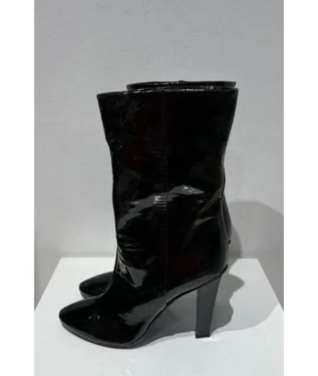 JIMMY CHOO Черные полусапоги из лакированной кожи, фото 5
