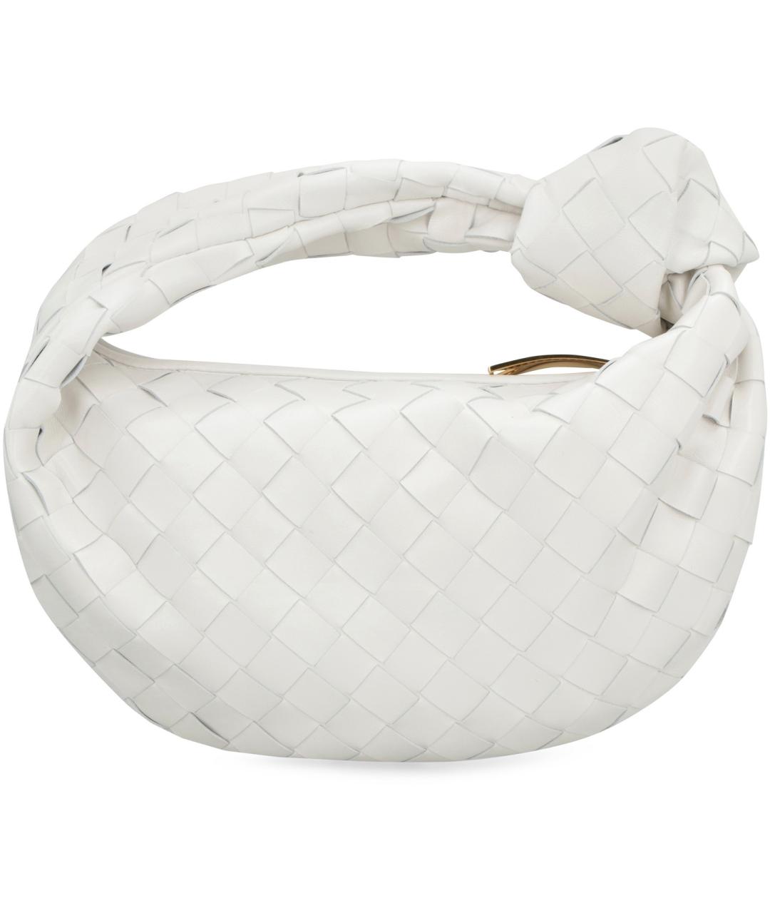 BOTTEGA VENETA Белая кожаная сумка с короткими ручками, фото 4