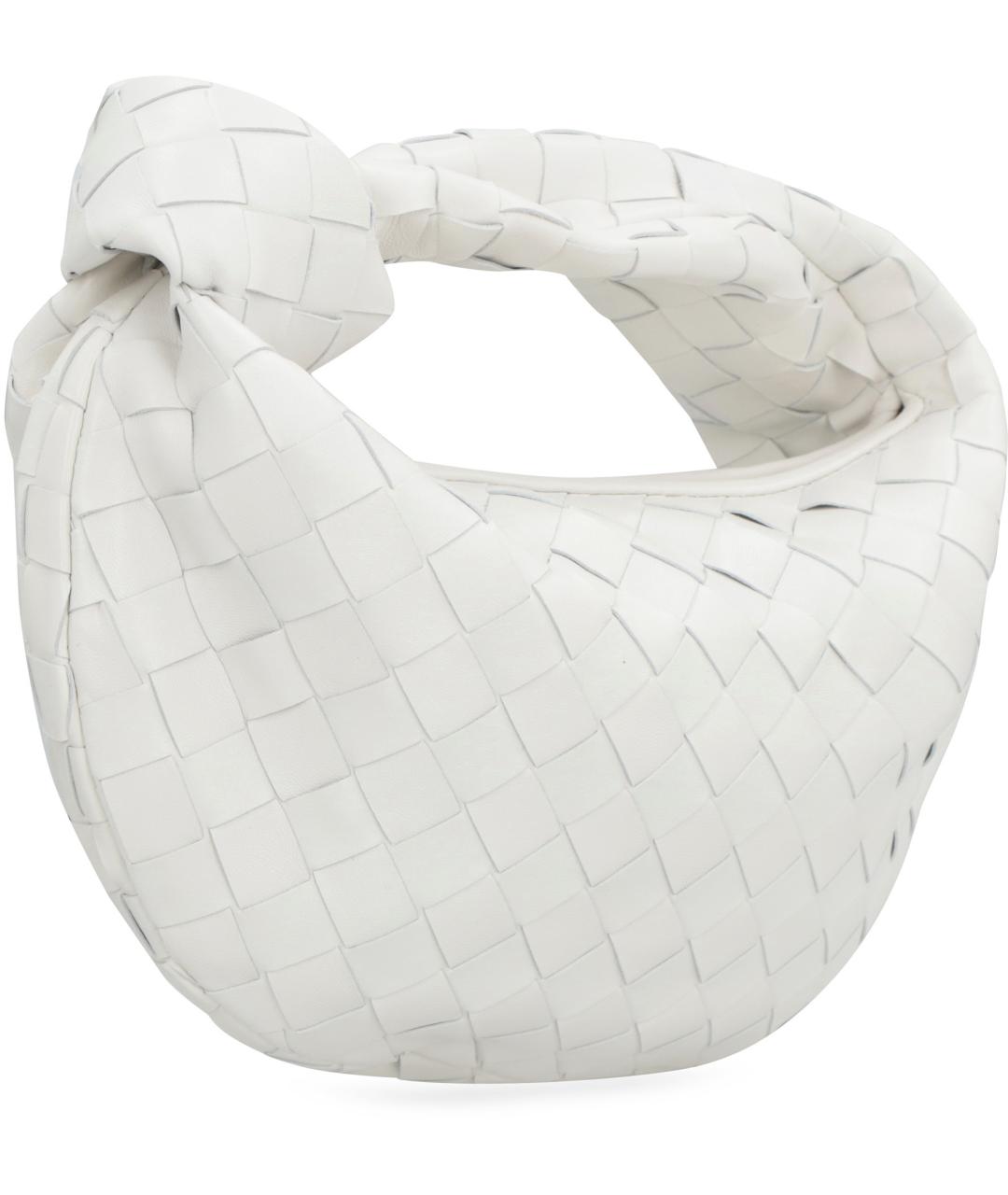 BOTTEGA VENETA Белая кожаная сумка с короткими ручками, фото 3