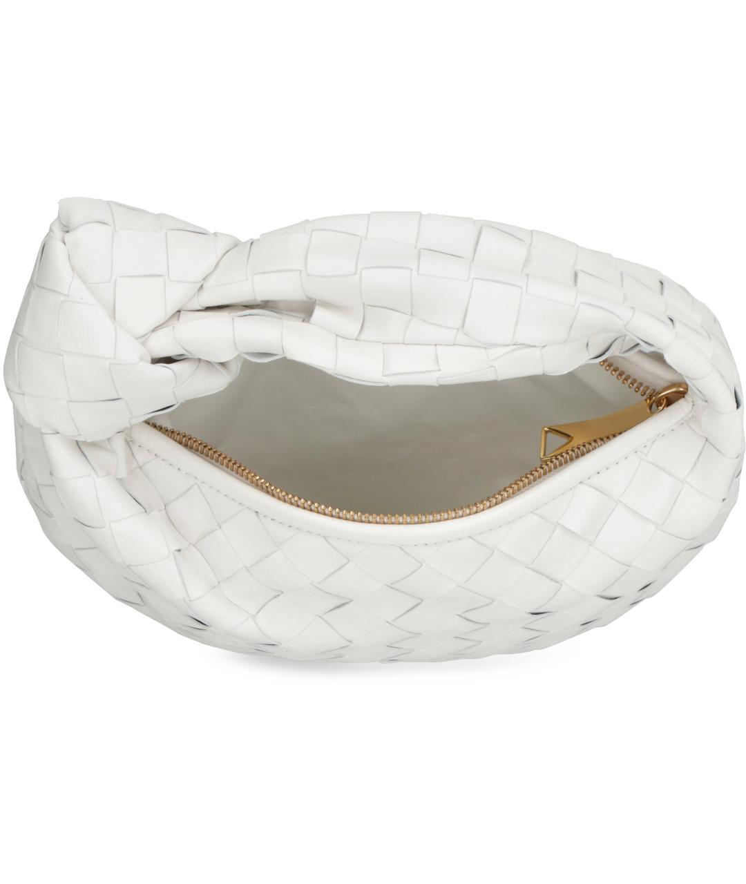 BOTTEGA VENETA Белая кожаная сумка с короткими ручками, фото 5