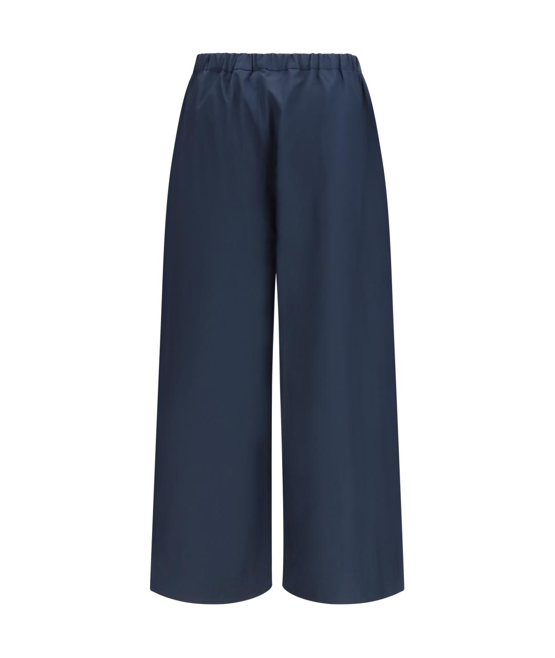 'S MAX MARA Синие хлопковые прямые брюки, фото 2