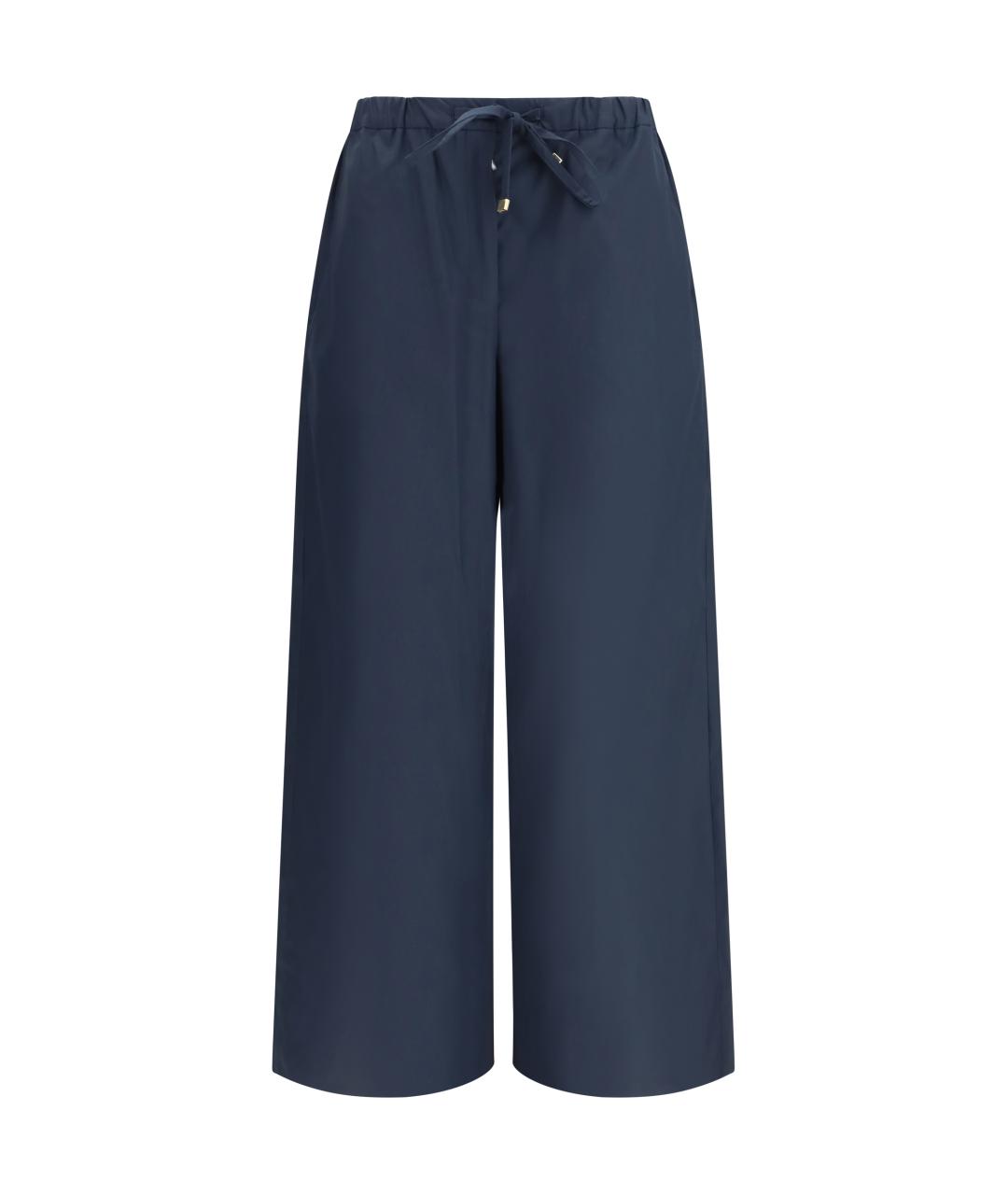 'S MAX MARA Синие хлопковые прямые брюки, фото 1
