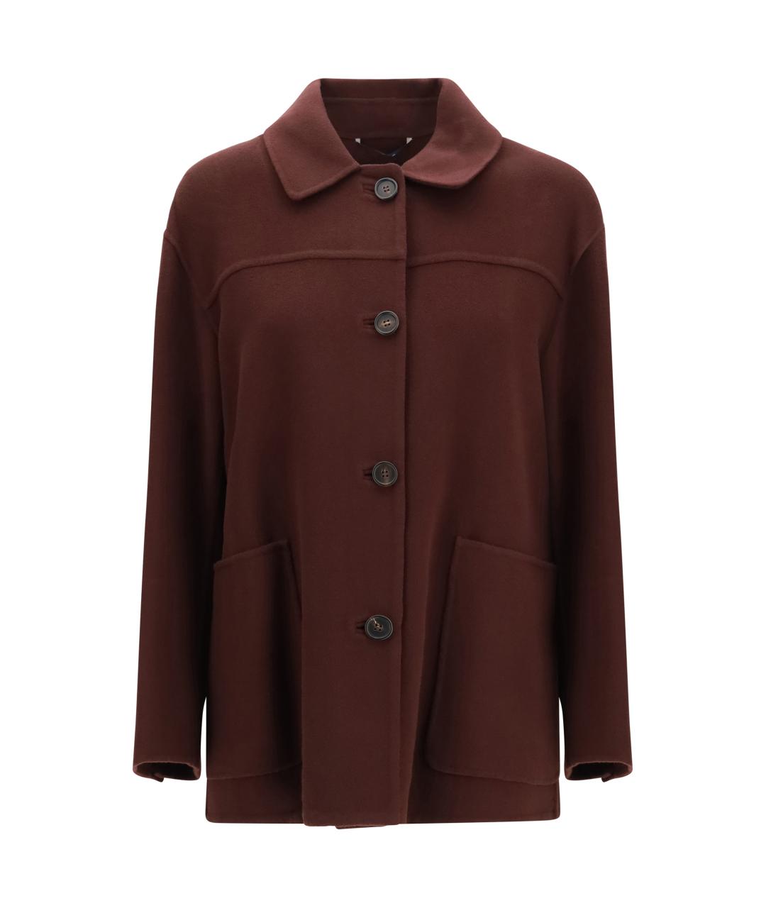 'S MAX MARA Коричневое шерстяное пальто, фото 1