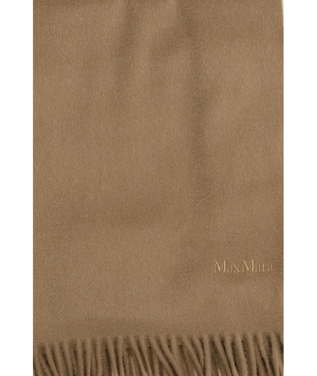 MAX MARA Бежевый кашемировый шарф, фото 3