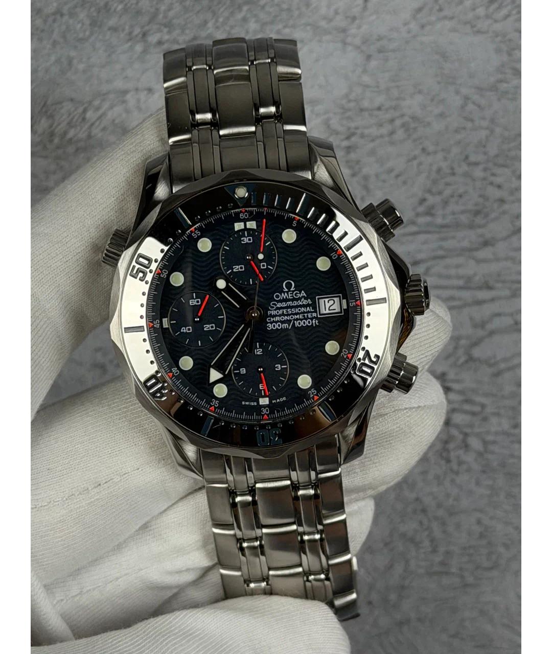 OMEGA Синие металлические часы, фото 2
