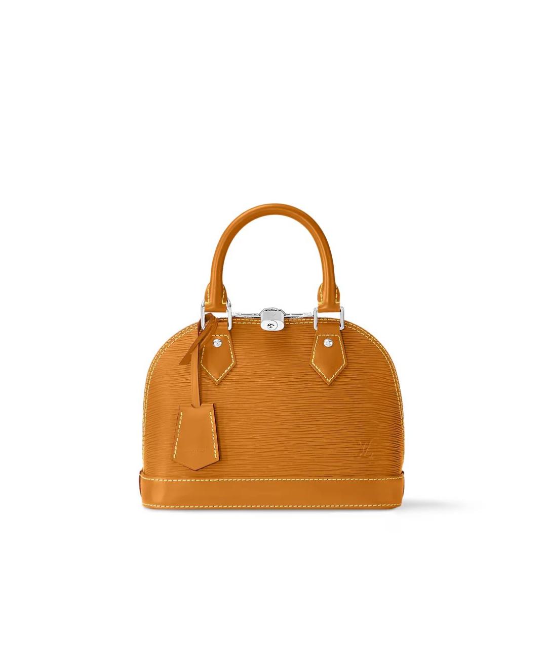 LOUIS VUITTON Коричневая кожаная сумка с короткими ручками, фото 5