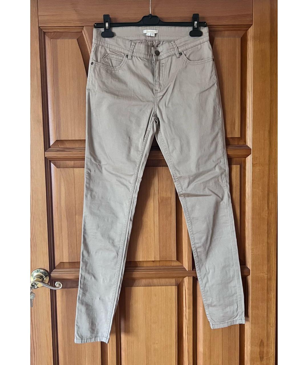 BARBOUR Бежевые хлопковые прямые брюки, фото 4