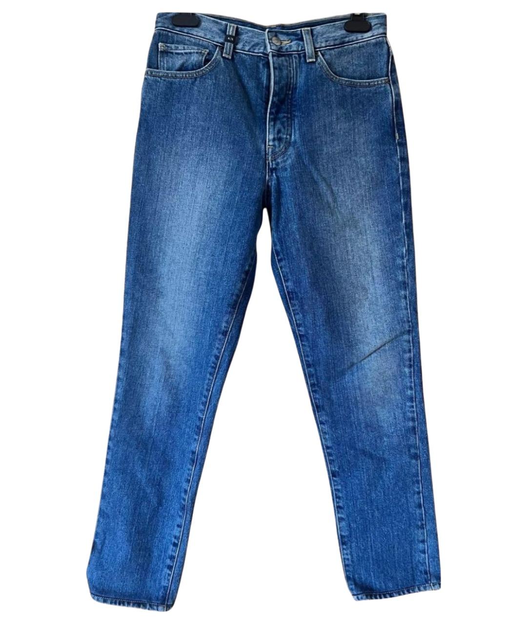 ARMANI EXCHANGE Синие хлопковые прямые джинсы, фото 1