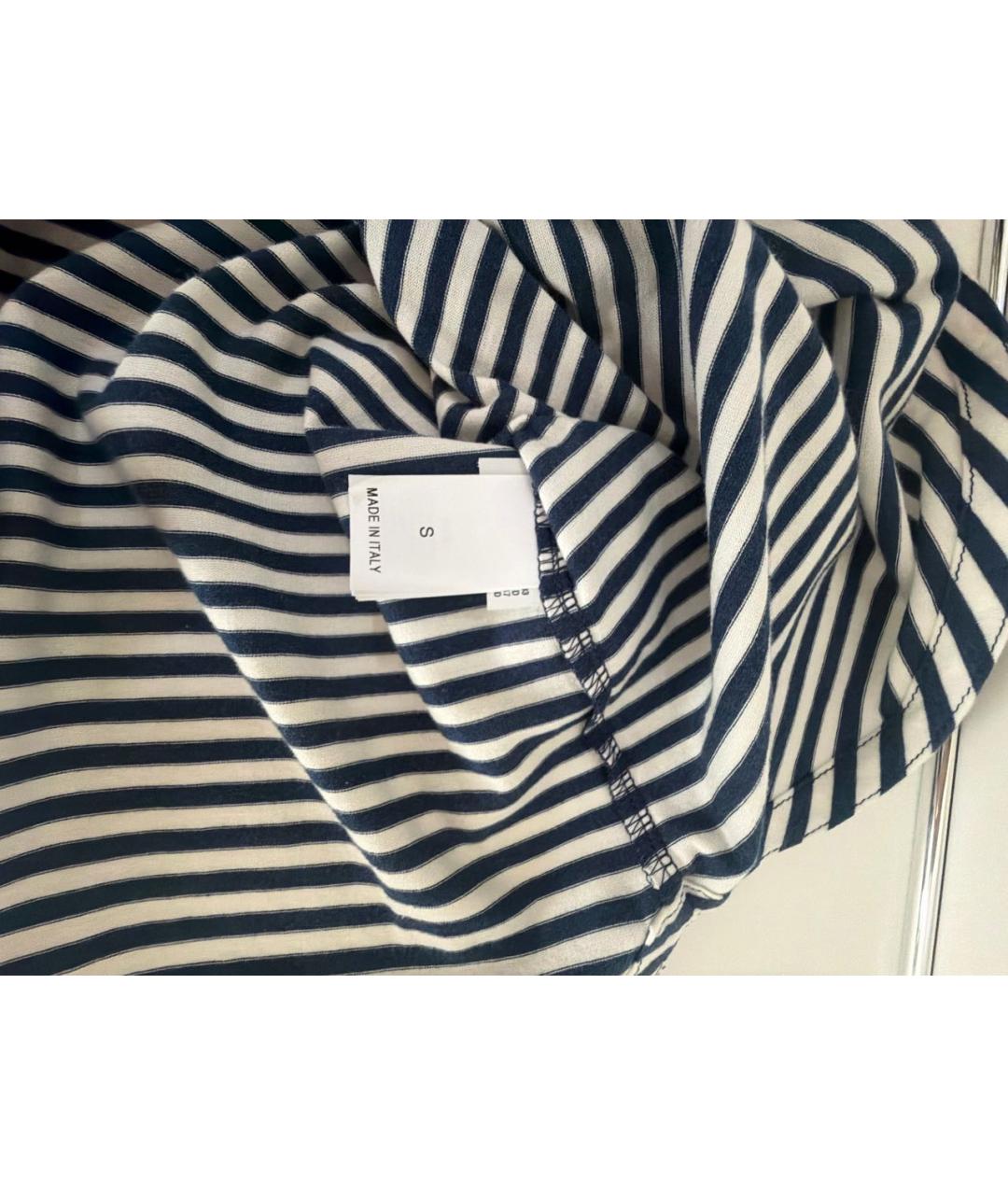 BRUNELLO CUCINELLI Темно-синяя хлопковая футболка, фото 4