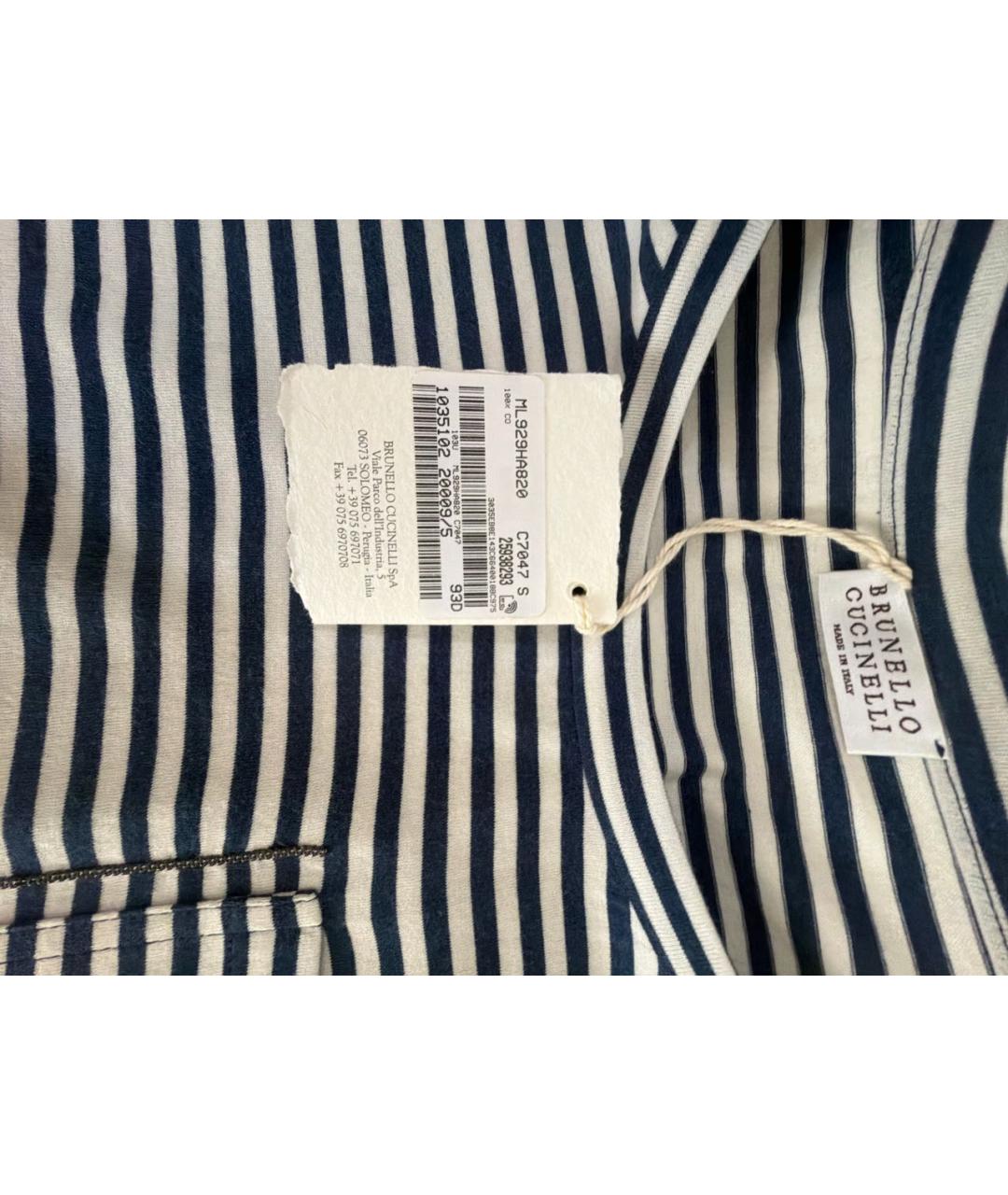 BRUNELLO CUCINELLI Темно-синяя хлопковая футболка, фото 3