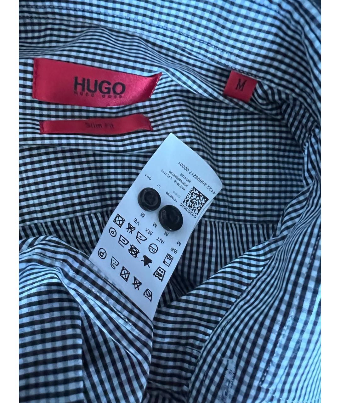 HUGO BOSS Серая хлопковая кэжуал рубашка, фото 3