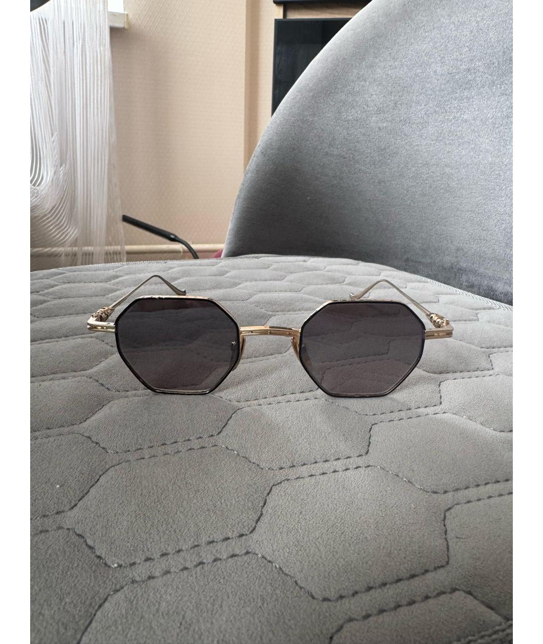 CHROME HEARTS Золотые металлические солнцезащитные очки, фото 2