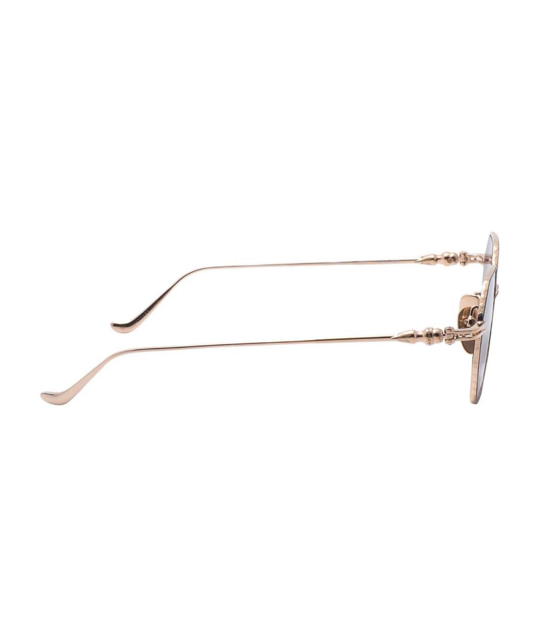 CHROME HEARTS Золотые металлические солнцезащитные очки, фото 6
