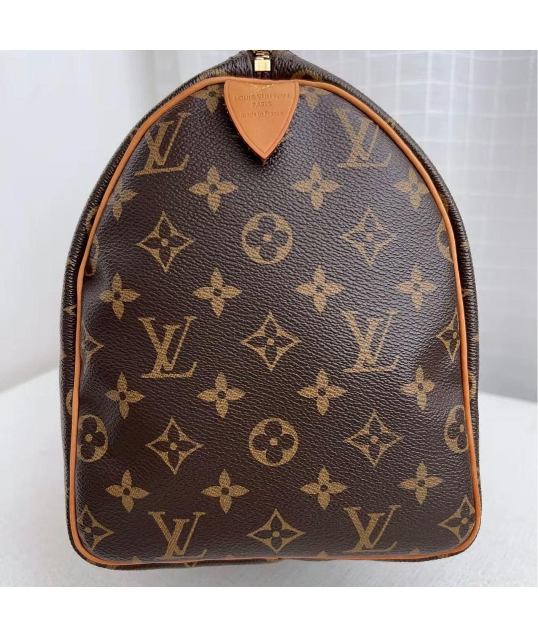 LOUIS VUITTON Коричневая канва сумка с короткими ручками, фото 5