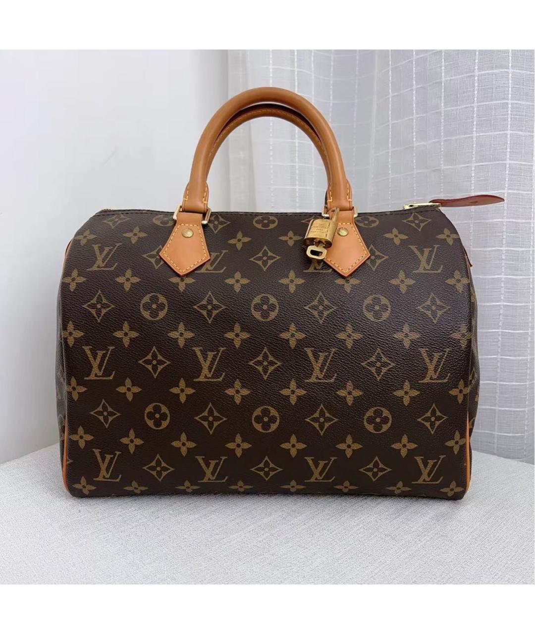 LOUIS VUITTON Коричневая канва сумка с короткими ручками, фото 9