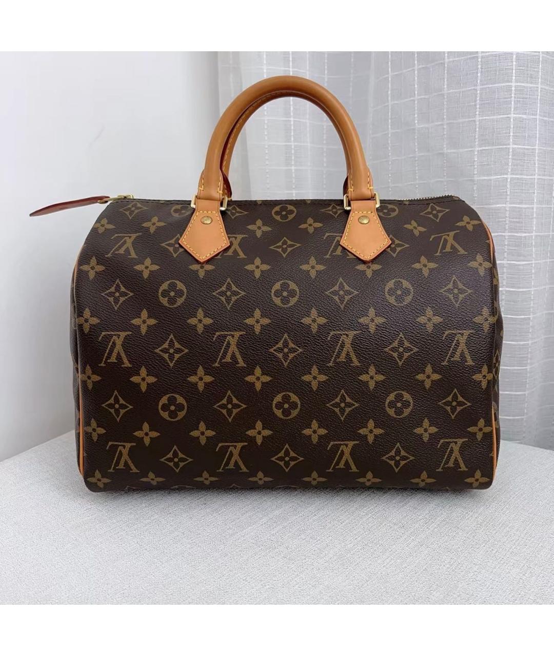 LOUIS VUITTON Коричневая канва сумка с короткими ручками, фото 2