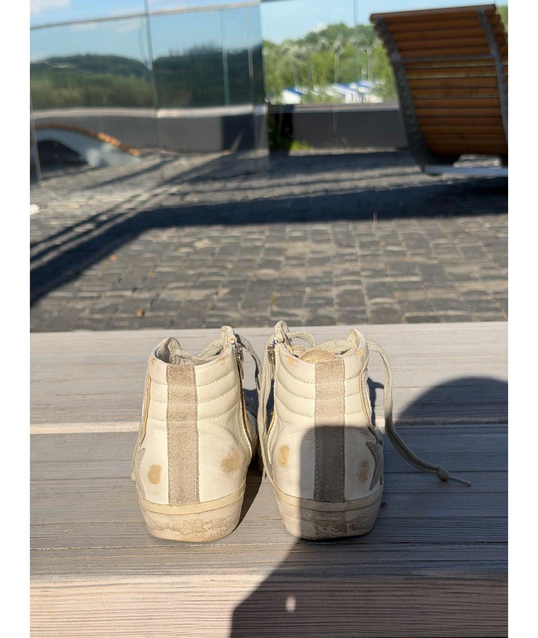 GOLDEN GOOSE Серые кожаные кроссовки, фото 4