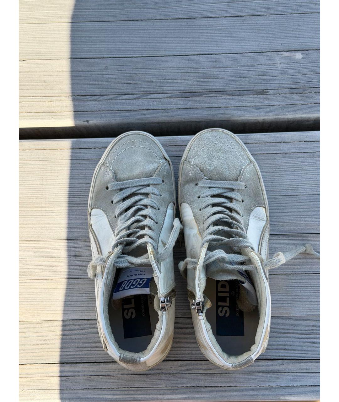 GOLDEN GOOSE Серые кожаные кроссовки, фото 2