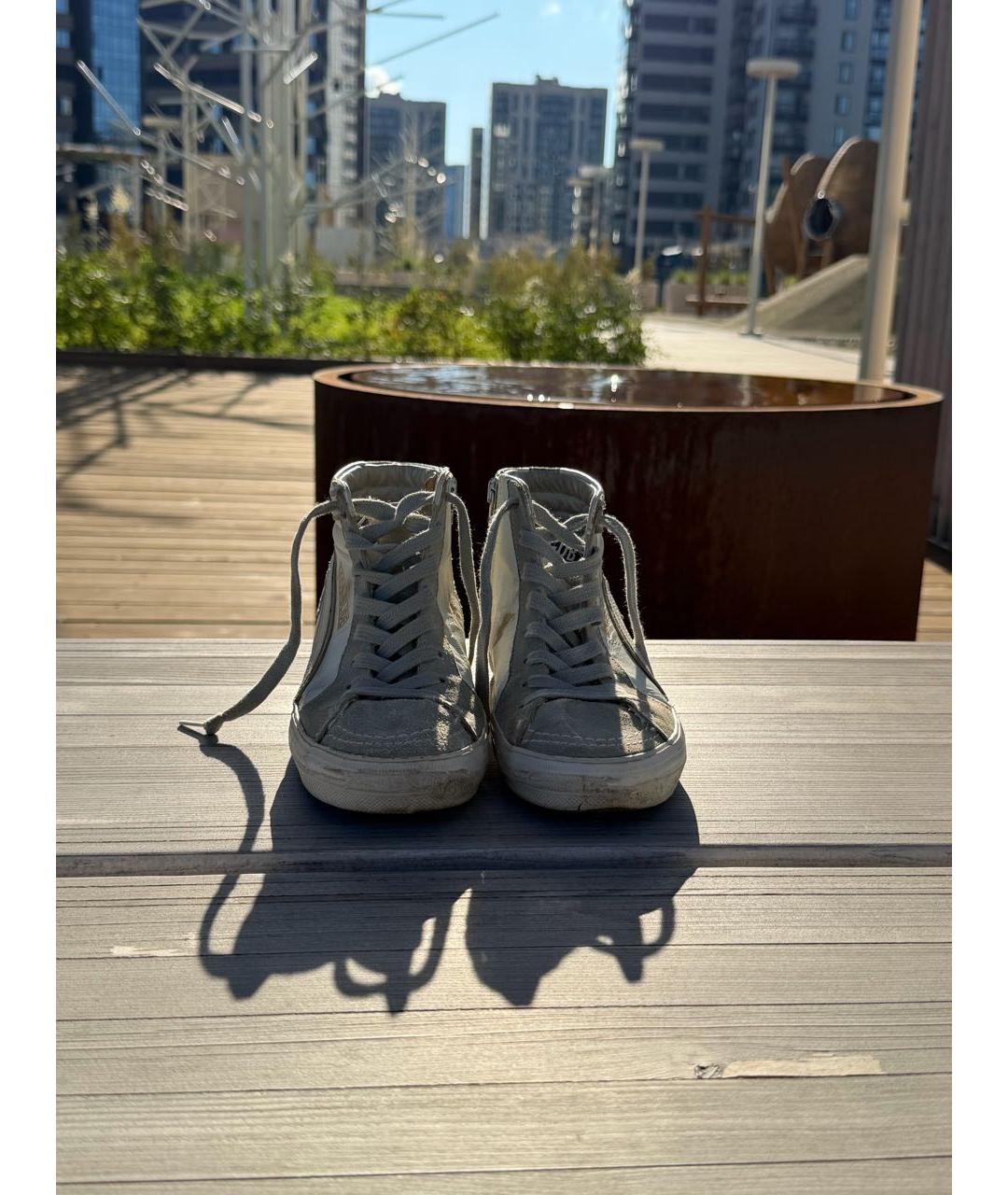GOLDEN GOOSE Серые кожаные кроссовки, фото 3
