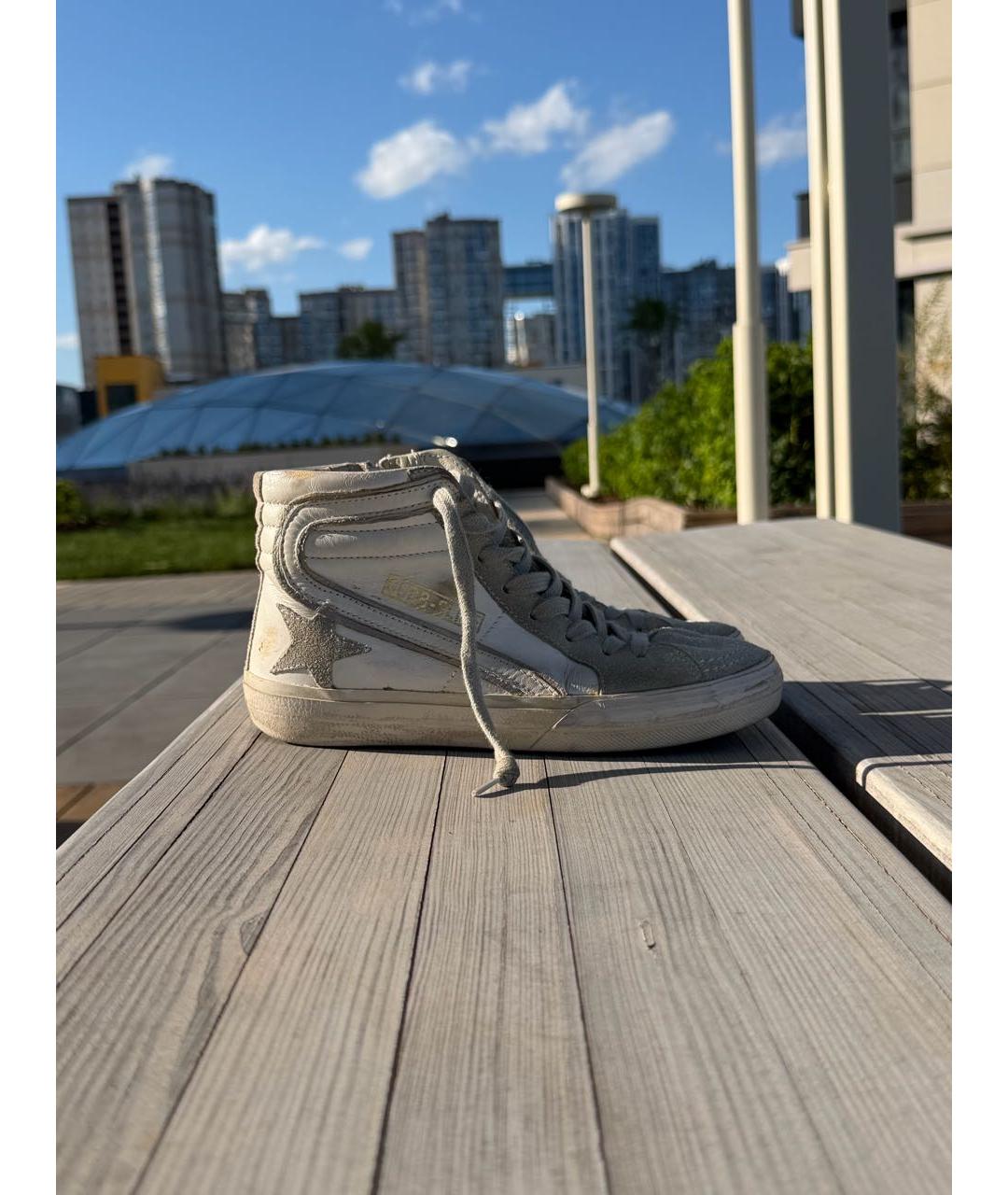 GOLDEN GOOSE Серые кожаные кроссовки, фото 5