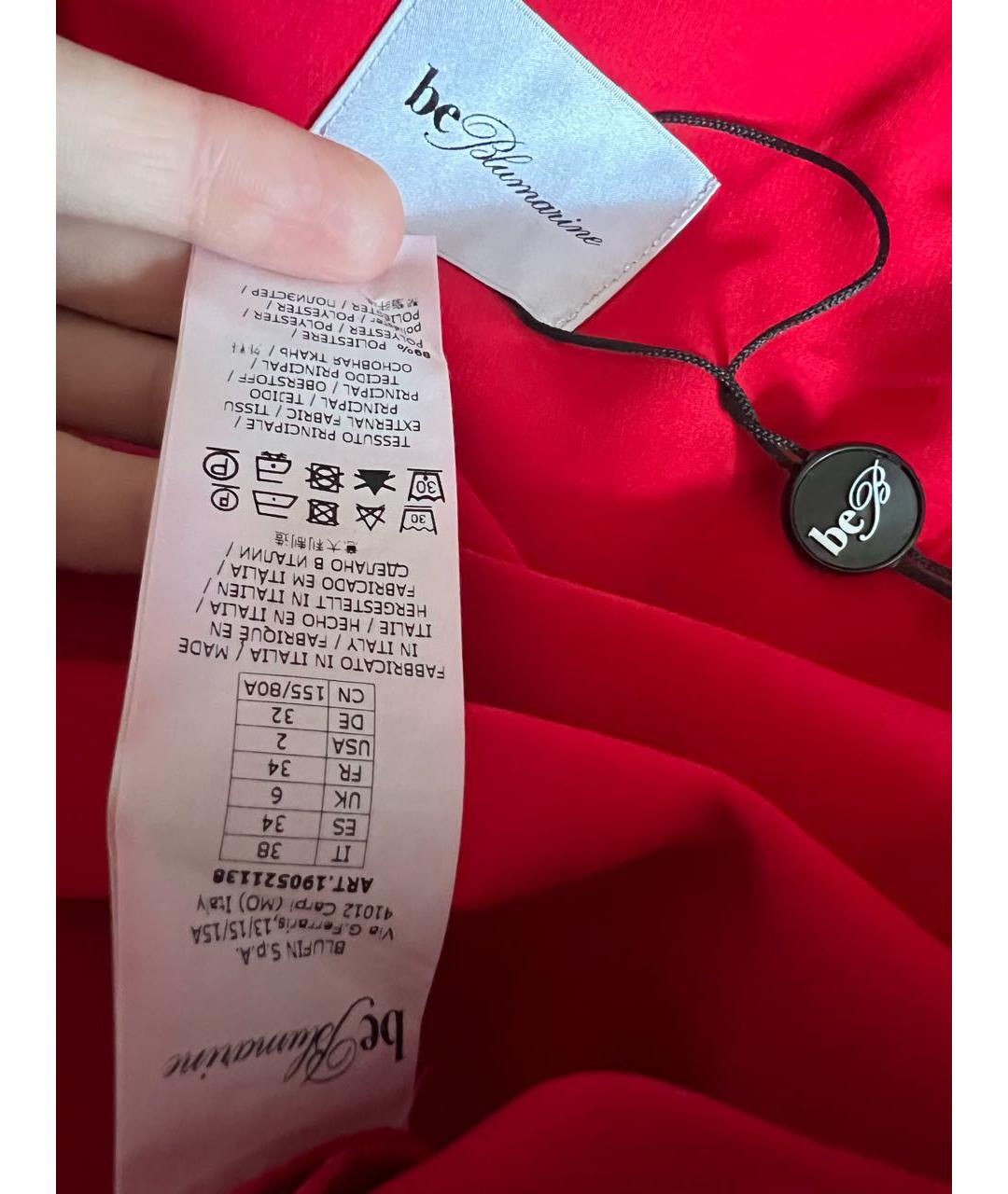 BLUMARINE Красное полиэстеровое повседневное платье, фото 3