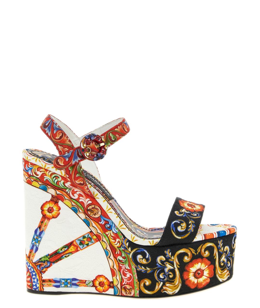 DOLCE&GABBANA Мульти синтетические босоножки, фото 1