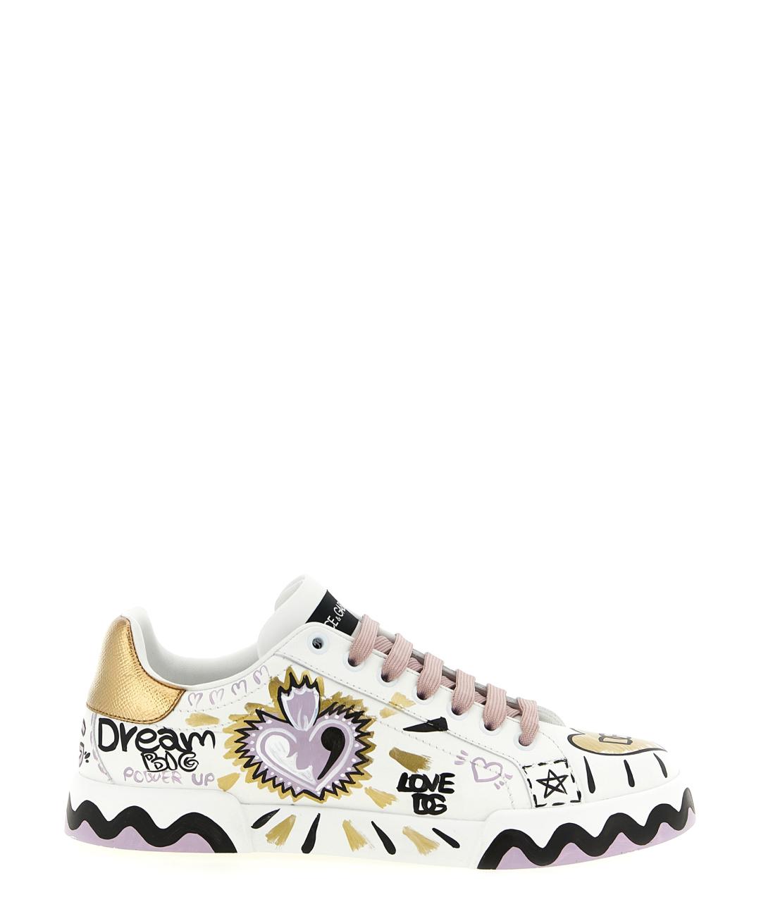 DOLCE&GABBANA Мульти кожаные кеды, фото 1