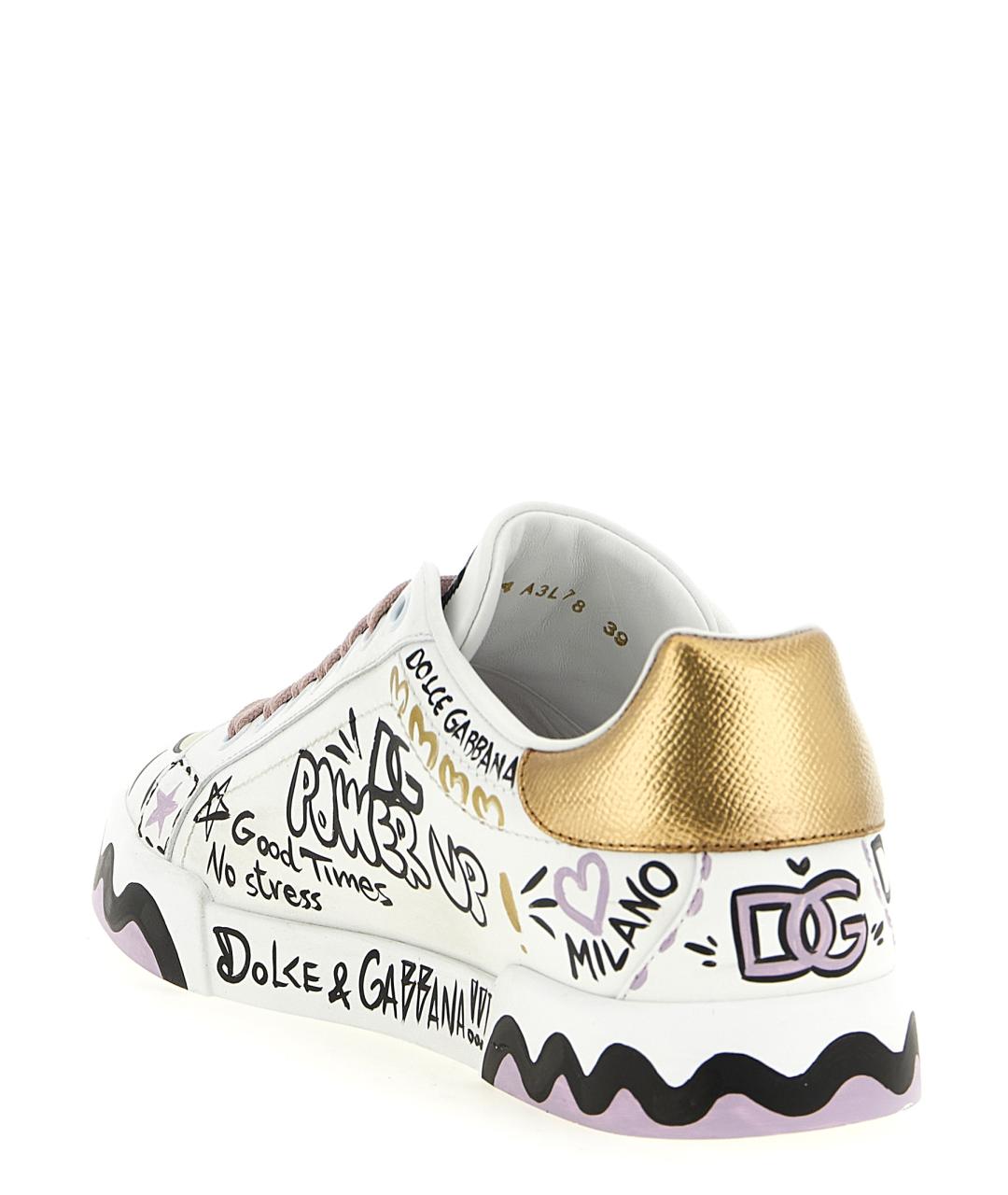 DOLCE&GABBANA Мульти кожаные кеды, фото 3
