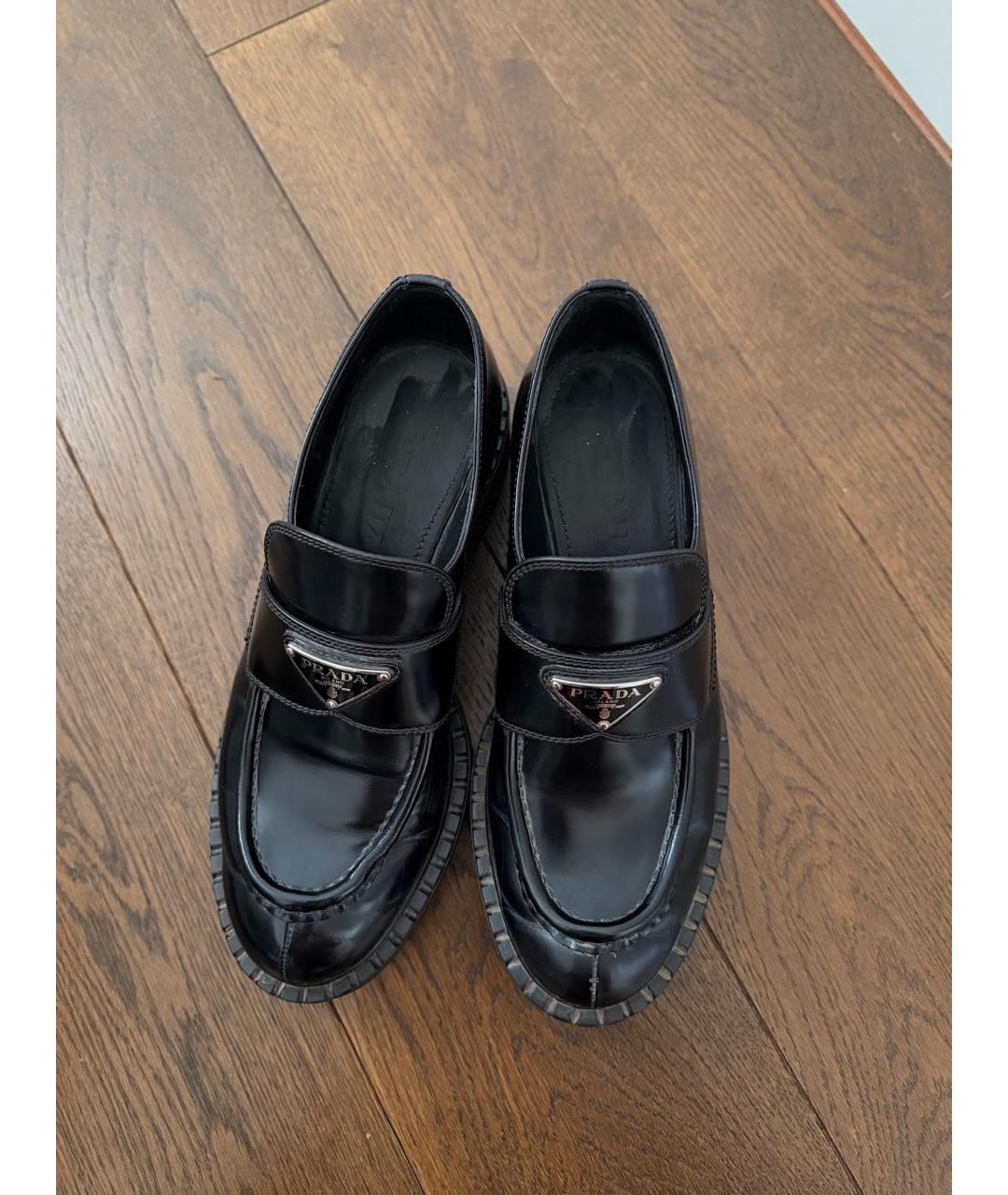 PRADA Черные лоферы из лакированной кожи, фото 4
