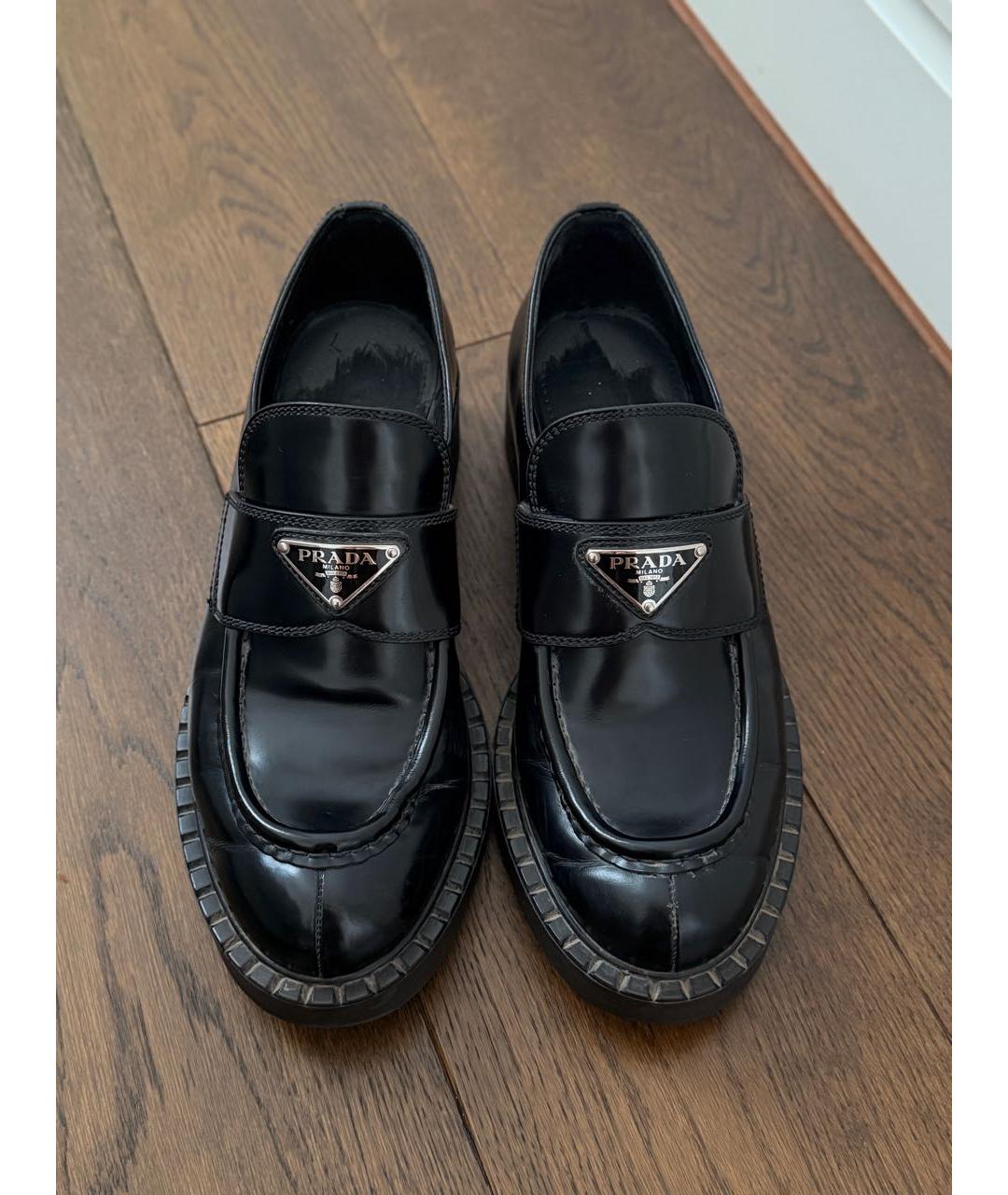 PRADA Черные лоферы из лакированной кожи, фото 6