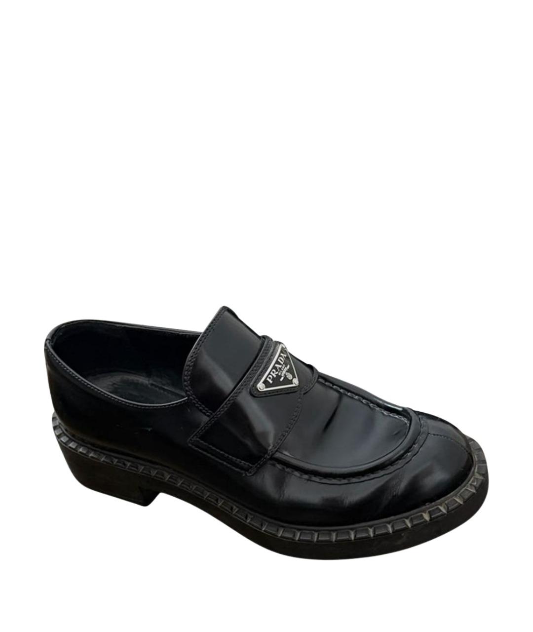 PRADA Черные лоферы из лакированной кожи, фото 1