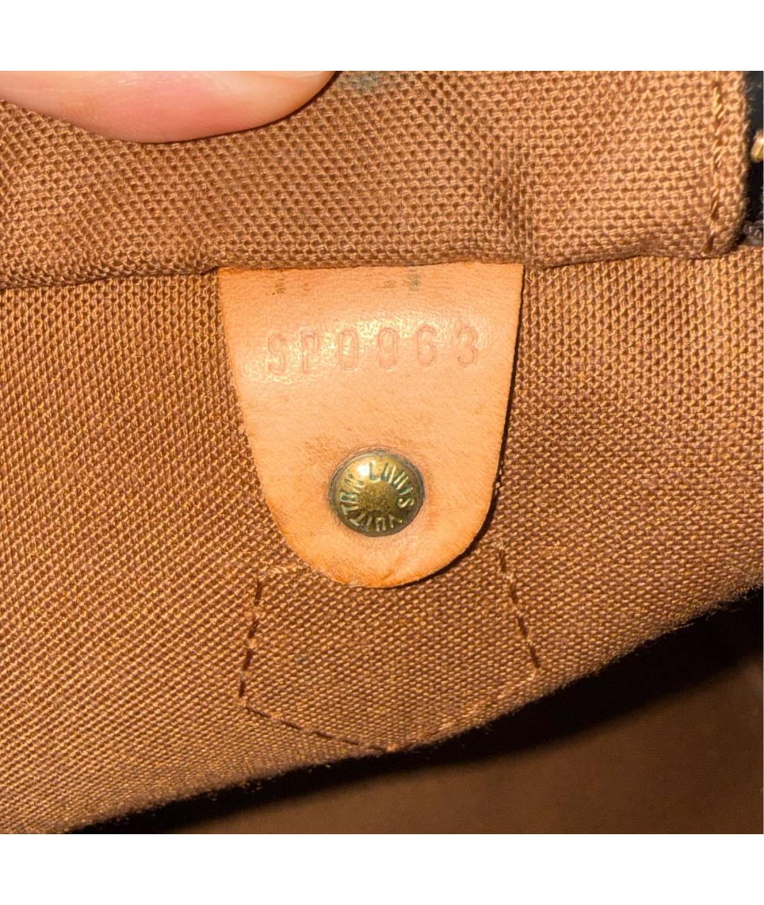 LOUIS VUITTON Коричневая канва сумка с короткими ручками, фото 5