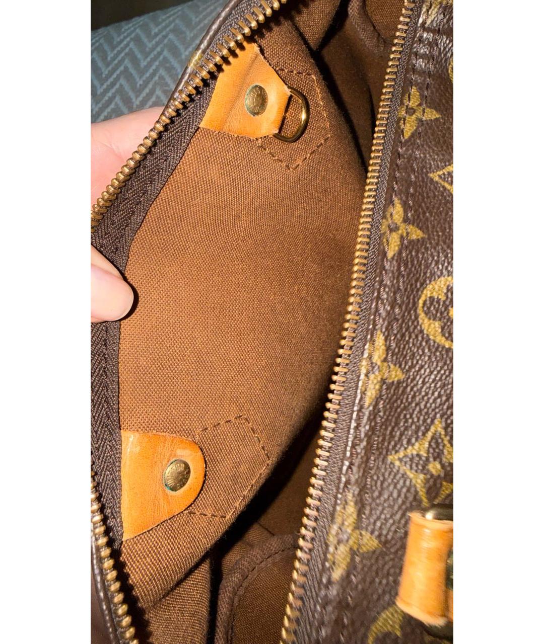 LOUIS VUITTON Коричневая канва сумка с короткими ручками, фото 7